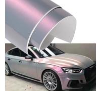 Blueshyhall Autofolie Chamäleon Effekt, Autofolie Glänzend Rosa und Grau, Car Wrapping Folie Metallic Verlauf mit Selbstklebend und Luftkanälen, Car Vinyl Wrap Aussen Wasserfest (50 x 152 cm)