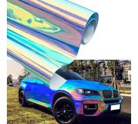 Blueshyhall Autofolie Chamäleon Effekt, Chrom Glänzend Blau Grün und Rosa, Car Wrapping Metallic, Selbstklebend, Innen Außen Wasserfest (135 x 30 cm)