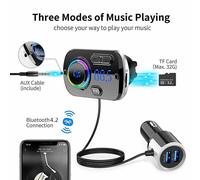Bluetooth 5.0 FM Transmitter, Auto Radio Adapter Freisprecheinrichtung KFZ Kit X