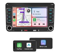 Bluetooth Autoradio mit Wireless CarPlay & Android Auto,für VW Golf 5/6,Passat,Skoda,Polo,T5,Jetta,Tiguan,Touran,EOS,7 Zoll Auto Radio mit Bildschirm,Bluetooth,Mirror Link,FM/AM/RDS/USB+Canbus