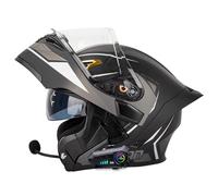 Bluetooth Motorradhelm Integralhelm Klapphelm DOTECE Zertifiziert Flip Vollvisierhelm Motorrad Schutzhelm Mit Doppelvisier Integrierter Helm Motocross Helm Für Männer Und 11,L=59~60cm