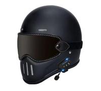 Bluetooth Motorradhelm Integralhelm Mit Brille Retro Motorrad Vollvisierhelm ECEDOT Zertifiziert Roller Integralhelme Eingebaute Kopfhörer Und Mikrofon Motocrosshelme O,XL:61-62CM
