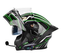 Bluetooth Motorradhelm Klapphelm Modularer Motorrad Integralhelm Mit Gesichtsschutz und Schwarze Gläser ECEDOT Zertifiziert mit Eingebautem Mikrofon für Automatische Reaktion 1,XXL=63~64cm