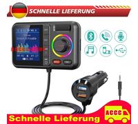 Bluetooth5.0 FM Transmitter Auto Radio Adapter Freisprecheinrichtung KFZ Kit DE