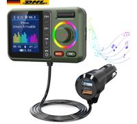Bluetooth5.0 FM Transmitter Auto Radio Adapter Freisprecheinrichtung KFZ Kit DE