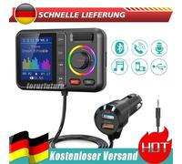 Bluetooth5.0 FM Transmitter Auto Radio Adapter Freisprecheinrichtung KFZ Kit DE