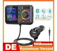 Bluetooth5.0 FM Transmitter Auto Radio Adapter Freisprecheinrichtung KFZ Kit DE