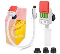 BlumWay Kraftstoff Umfüllpumpe mit Auto-Stopp-Sensor, Kraftstoffpumpe mit 4 Tankadapter, Elektrische Transferpumpe mit 2,4 GPM 51“ Schlauch, Dieselpumpe für Benzin, Diesel, Öl, Absaugung Benzinpumpe