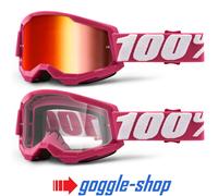BMX Brille 100% STRATA 2 Motocross MX Enduro Fahrrad 100 PERCENT Spiegel / Klar