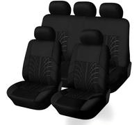 Bnkwrqotydp Sitzbezüge Auto für VW Jetta V 2006 2007 2008 2009 2010, Stoff Autositzbezüge, Bequem Sitzkissen Schutz Auto Sitzbezüge, Sitzbezug Auto Vordersitze, Auto Zubehör,B/Black