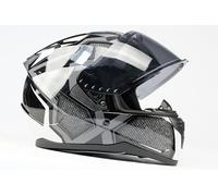 BNO X6 Motorradhelm Integralhelm - sportlicher Helm, mit Belüftung & Ratschenverschluss - waschbares Innenfutter - Größen S bis XL - Schwarz/Grau (+ getöntes Visier, XL (60-61cm))