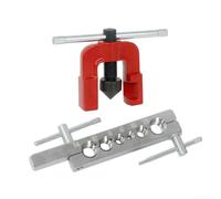 Bördelwerkzeug-Set für Bremsleitungen, HVAC-Rohr-Bördelwerkzeuge, für Kupferrohr-Automobil-Reparatur, Messingrohr-Bördel-Set, mit 45-Grad-metrischen und Zoll-Schneideisen (Zoll-Set)