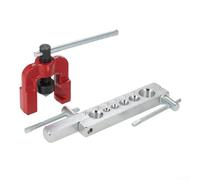 Bördelwerkzeug-Set für Bremsleitungen mit 6 Schneideisen, 45 Grad Messingrohr-Bördel-Set für Automobil-, HVAC-, Kupfer- und Stahlrohrreparatur, metrische und Zoll-Größen (Zoll-Set)