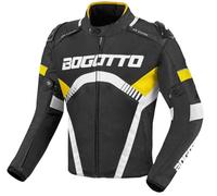 Bogotto Boomerang Wasserdichte Motorrad Textil Jacke, schwarz-gelb, Größe L für Männer
