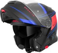 Bogotto H271 BT Taog Bluetooth Klapphelm, schwarz matt/rot/blau, Größe S