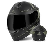 Bogotto H271 Taog Bluetooth Klapphelm, schwarz-grün, Größe L für Männer