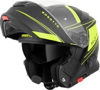 Bogotto H271 Taog Bluetooth Klapphelm, schwarz-gelb, Größe M für Männer