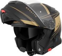 Bogotto H271 Taog Bluetooth Klapphelm, schwarz-gold, Größe S für Männer