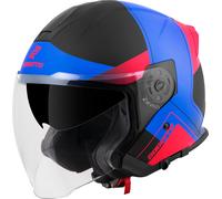 Bogotto H586 City-B Jethelm, schwarz matt/rot/blau, Größe XL