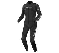 Bogotto Misano 2-Teiler Damen Motorrad Lederkombi, schwarz-grau, Größe 38