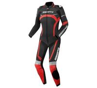 Bogotto Misano 2-Teiler Damen Motorrad Lederkombi, schwarz-rot, Größe 38