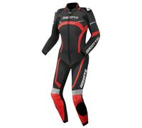 Bogotto Misano 2-Teiler Damen Motorrad Lederkombi, schwarz/rot, Größe 36