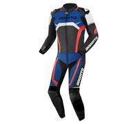 Bogotto Misano 2-Teiler Motorrad Lederkombi, schwarz-weiss-rot-blau, Größe 54 für Männer