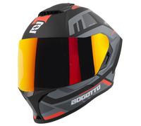 Bogotto Phantom Codex Fiberglass Helm, schwarz/grau/rot, Größe M