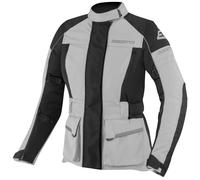Bogotto Tampar Tour wasserdichte Damen Motorrad Textiljacke, schwarz-grau, Größe S