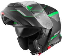 Bogotto V271 Delta Klapphelm, schwarz matt/grün, Größe XS