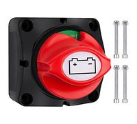 Bolatus Batterie Trennschalter 12V 24V 48V Batterieschalter 1-2-Both-OFF, 275A Hauptschalter Stromschalter Akku Trennen Master für Auto LKW Boot Jacht Wohnwagen Motorrad KFZ, Red and black
