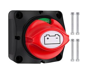 Bolatus Batterie Trennschalter 12V 24V 48V, Auto Hauptschalter für M10-Anschlüsse, Batterieschalter 200A für Boot Jacht Wohnwagen