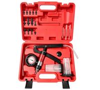 BOOMSTART Vakuumpumpe Bremsenentlüfter, 40PSI 26inHG Vakuumpumpe Unterdruckpumpe Hand mit Manometer, Bremsenentlüftungsgerät Bremsentlüftungssatz Vakuum Pumpe für Motorrad Auto LKW (Rot)
