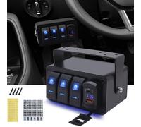 Boot Schalttafel 12V 24V mit 3 Wippschaltern und Digital Voltmeter für Wohnmobi