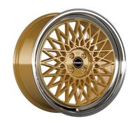 Borbet, B, 7x17 ET25 4x100 64, gold rim polished