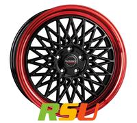 Borbet B black rim red 8.5x19" ET45 LK5 112 ML 66.5 Alufelgen 19 Zoll
