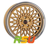 Borbet, B, 7x17 ET25 4x100 64, gold rim polished