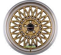 Borbet B gold rim polished 7x17 ET38 - LK4/100 ML64 Felge Alu