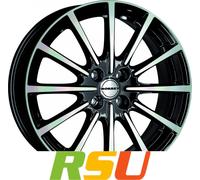 Borbet BL4 black polished 6.5x15" ET45 LK4 100 ML 64 Alufelgen 15 Zoll