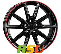 Borbet LX19 Black Glossy Rim Red Alufelge 19 Zoll ET50 5x112 ML66,5