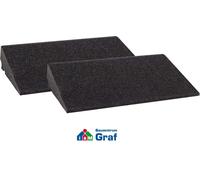 Bordsteinrampe Gummi LxBxH: 400x250x70 mm Set = 2 Stück schwarz (Rampe Gummikeil Rollstuhlrampe Auffahrrampe Auffahrkeil Auffahrhilfe Türschwellenrampe, Autorampe)