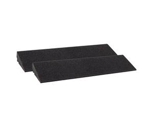 Bordsteinrampe Gummi 70mm 80x25x7cm Set = 2 Stück schwarz SZAGATO Schwellenrampe Auffahrhilfe Bordsteinkeile Bordstein Auffahrrampe Bordsteinkanten - schwarz 64805-2