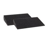 Bordsteinrampe Gummi 70mm SET 2 Stück 50x25x7cm schwarz SZAGATO Schwellenrampe Auffahrhilfe Bordsteinkeile Bordstein Auffahrrampe Bordsteinkanten - schwarz 64405-2