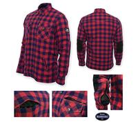 Bores Lumberjack Premium Motorradhemd, rot-blau, Größe 3XL für Männer