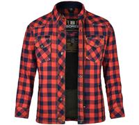 Bores Lumberjack Premium Damen Motorradhemd, rot-blau, Größe M