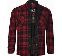 Bores Lumberjack Premium Motorradhemd, rot/schwarz, Größe S
