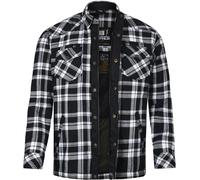 Bores Lumberjack Premium Motorradhemd, schwarz-weiss, Größe L für Männer