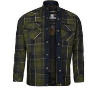Bores Lumberjack Premium Motorradhemd, schwarz-weiss-grün, Größe 2XL