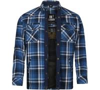 Bores Lumberjack Premium Motorradhemd, weiss-blau, Größe S für Männer