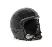 Bores Motorrad Helm Gensler Kult Jethelm mit Textil Innenfutter glänzend Black